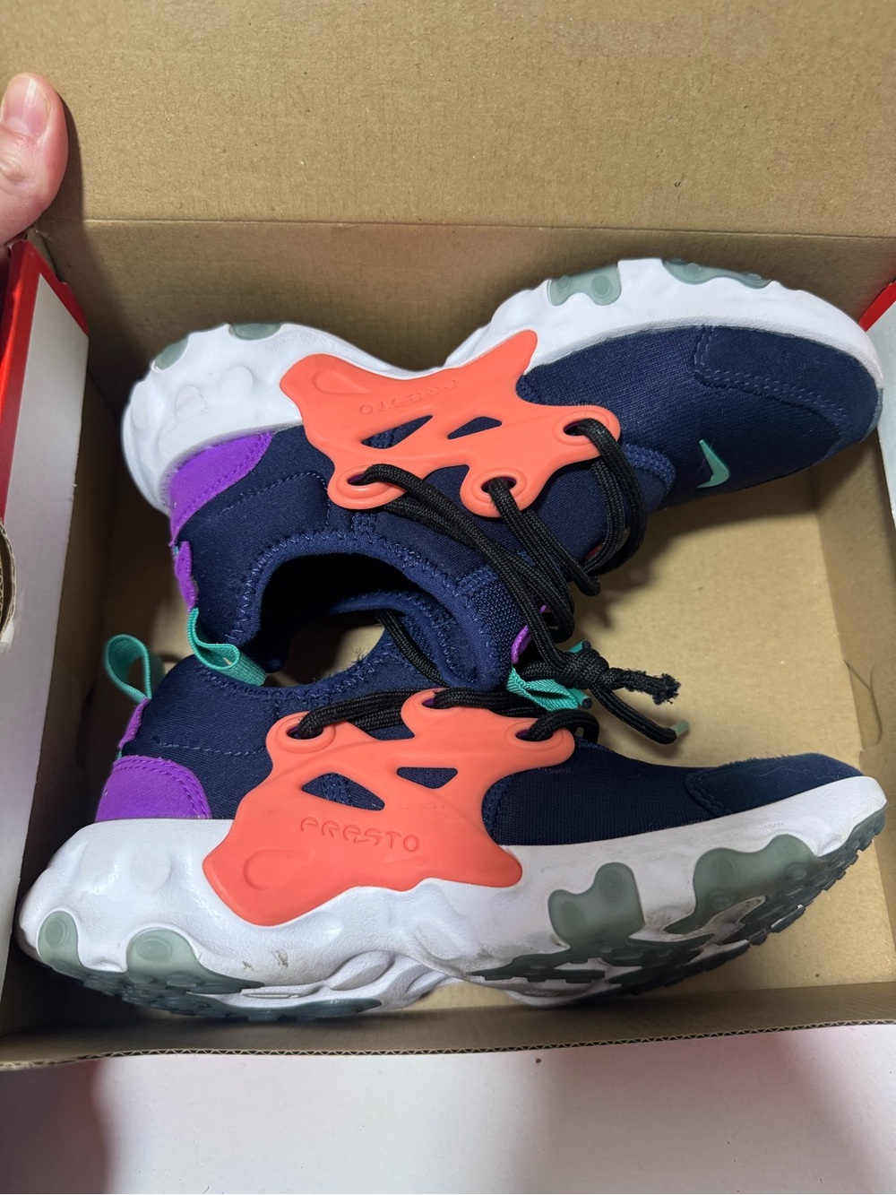 Nike Kids Navy, Coral & Purple Sneakers